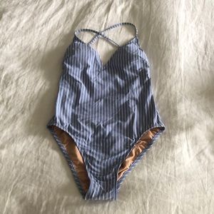One piece seersucker swimsuit
